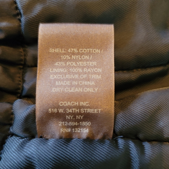 NWOT Coach Men's Jacket Coat W/ Hood Black Full Zipper XL - Picture 7 of 11